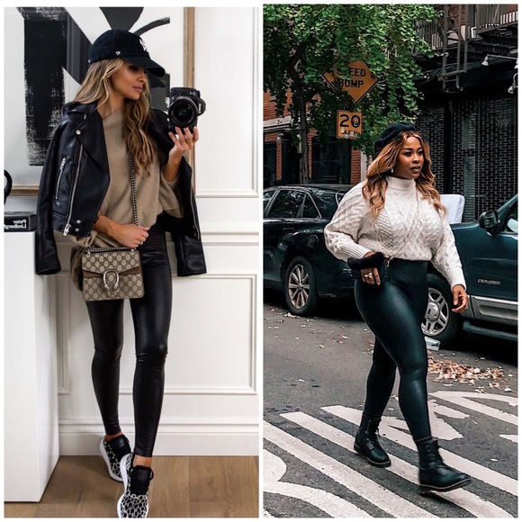 SPANX faux leather legging in black - Picture 3 of 14